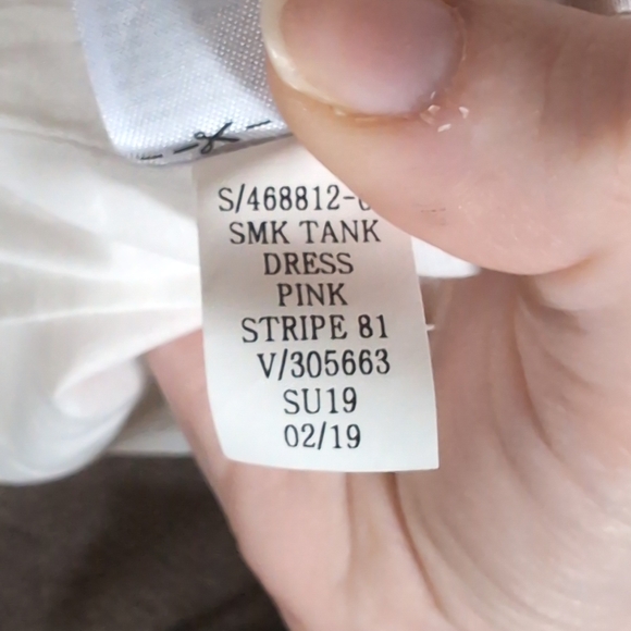 Gap NWT Linen Dress Size XL Pink White Stripe Summer Smocked Buttoned Strappy - Picture 10 of 10